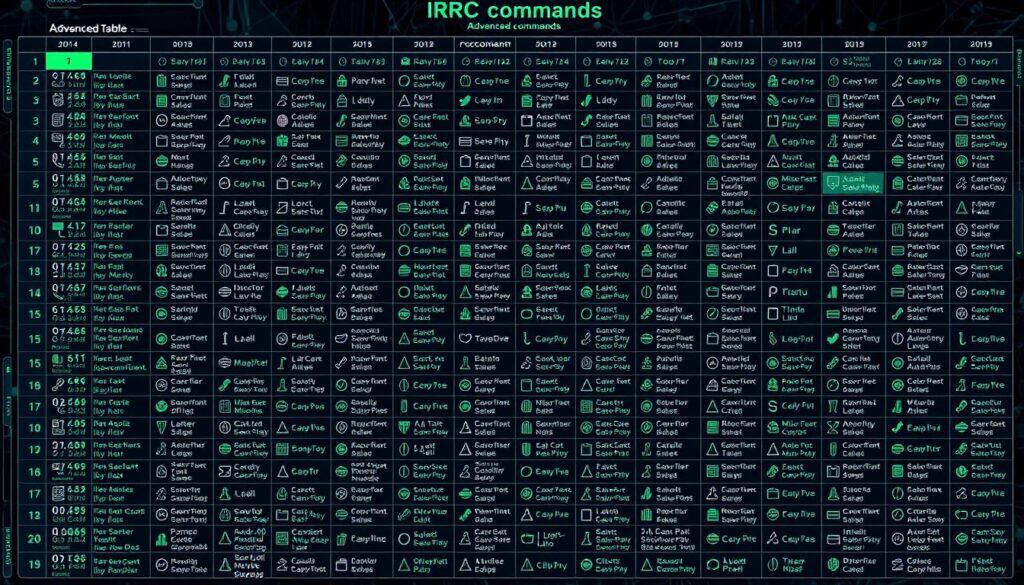 Tabla de comandos IRC avanzados