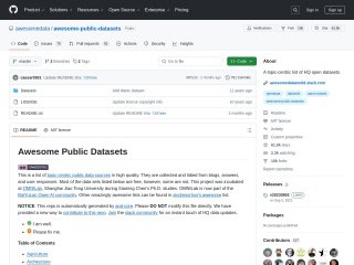 https://github.com/awesomedata/awesome-public-datasets