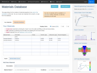 https://mechanicalc.com/calculators/materials/