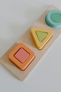 Colorful wooden toy poka yoke