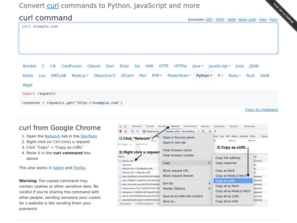https://curlconverter.com/