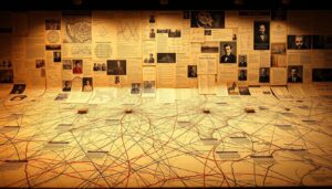 Una vasta distesa di conoscenze storiche, il viaggio del Problema del commesso viaggiatore si dipana davanti a noi. In primo piano, una vasta mappa ornata di linee e percorsi, che traccia l'evoluzione di questa iconica sfida di ottimizzazione. Al centro, una raccolta di diagrammi analitici ed equazioni matematiche, gli strumenti che hanno plasmato la nostra comprensione di questo problema nel tempo. Sullo sfondo, un collage di pietre miliari e figure chiave, ognuna delle quali contribuisce al ricco arazzo della storia del Traveling Salesman Problem. Illuminata da una calda luce di ispirazione vintage, questa scena cattura la profondità e la complessità di un problema che continua ad affascinare e ispirare ricercatori, logisti e risolutori di problemi.