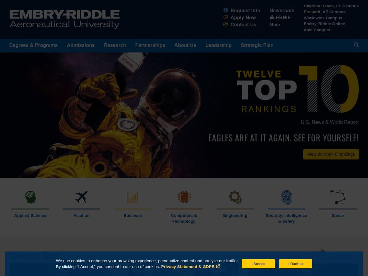 Embry-Riddle Aeronautical University, Daytona Beach (ERAU)