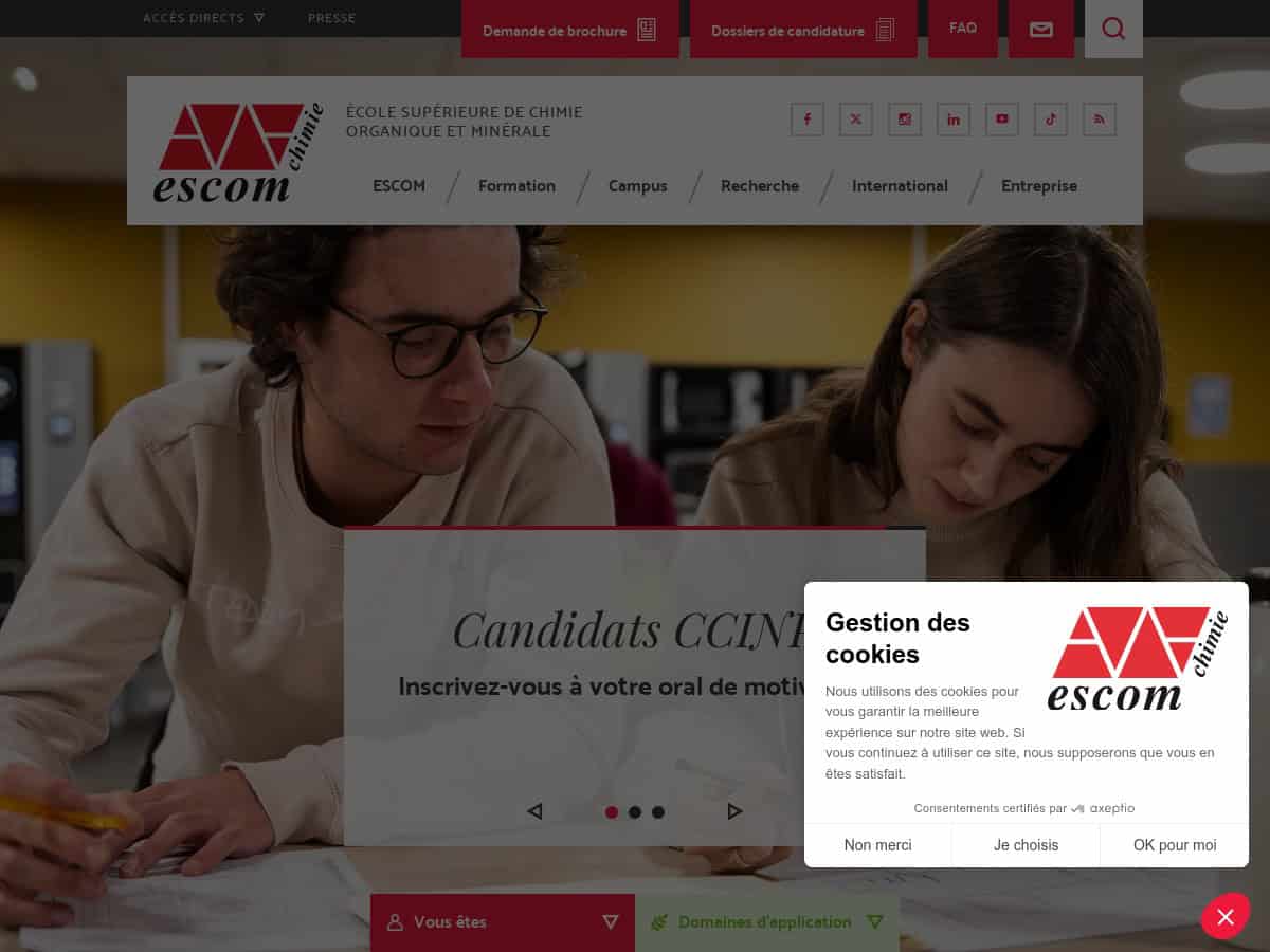 ESCOM Chimie (École Supérieure de Chimie Organique et Minérale Compiègne)