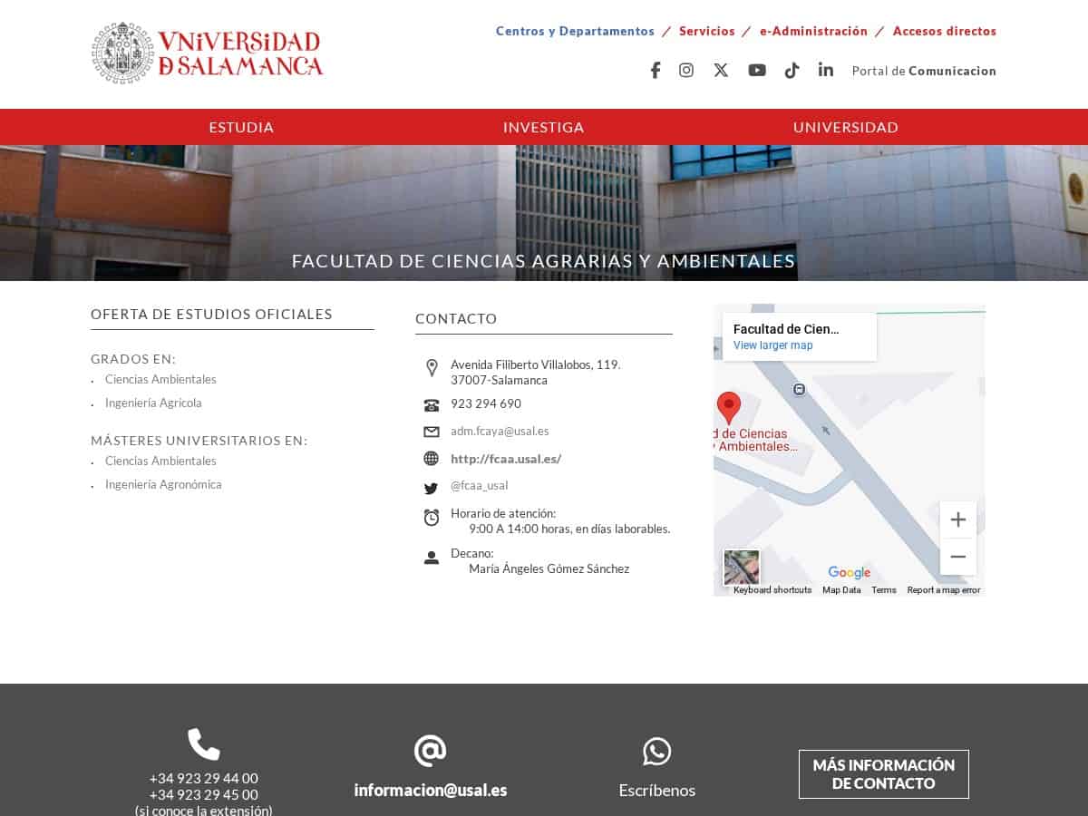 Facultad de Ciencias Agrarias y Ambientales (Universidad de Salamanca)