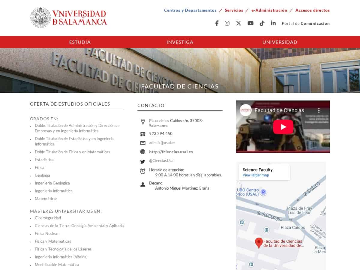 Facoltà di Scienze (Università di Salamanca)
