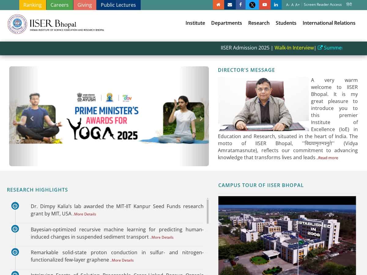 Indian Institute of Science Education and Research Bhopal (IISER Bhopal)