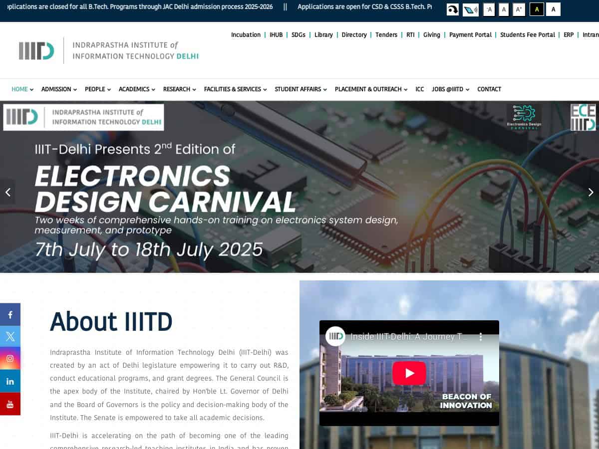 Indraprastha Institute of Information Technology Delhi (IIITD)