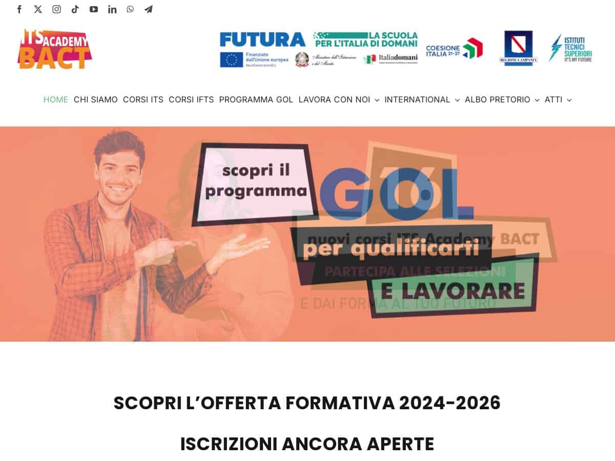 Istituto Tecnico Superiore per le Tecnologie Innovative per i Beni e le Attività Culturali – Campania (ITS Bact)