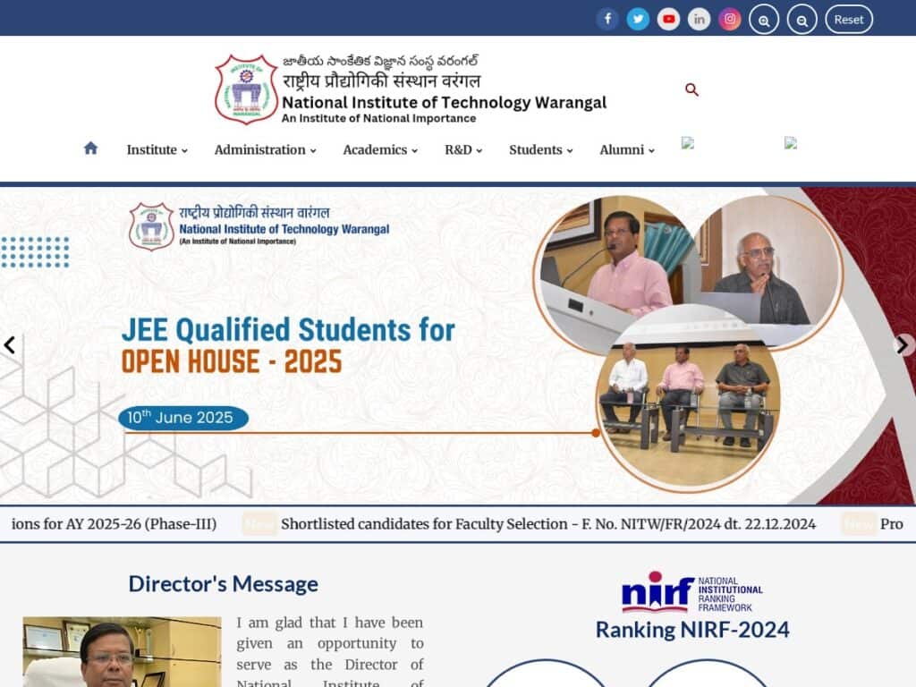 National institute of technology warangal nitw innovation world