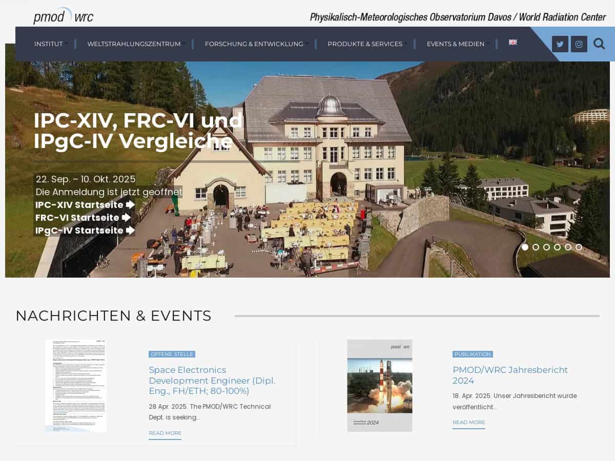 PMOD/WRC Physikalisch-Meteorologisches Observatorium Davos und Weltstrahlungszentrum