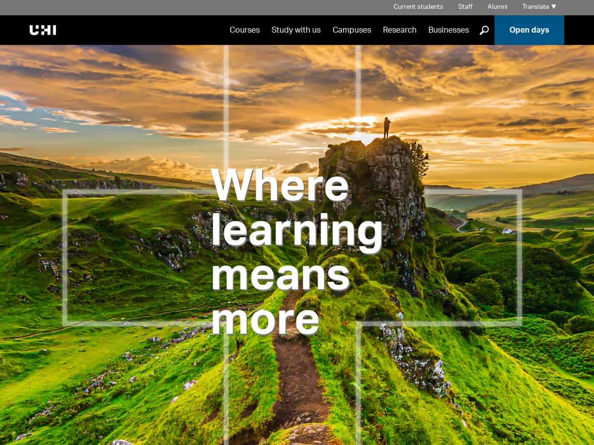 Université des Highlands et des îles (UHI) (Prifysgol na Gàidhealtachd agus nan Eilean)