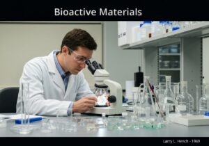 Bioglass samples in a laboratory for biomaterials research.