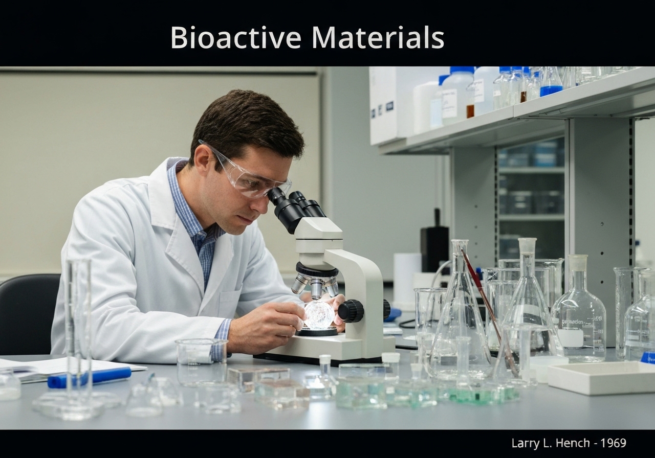 Bioglass samples in a laboratory for biomaterials research.