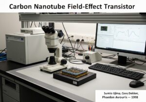 Carbon Nanotube Field-Effect Transistor in a laboratory setting, materials science application.