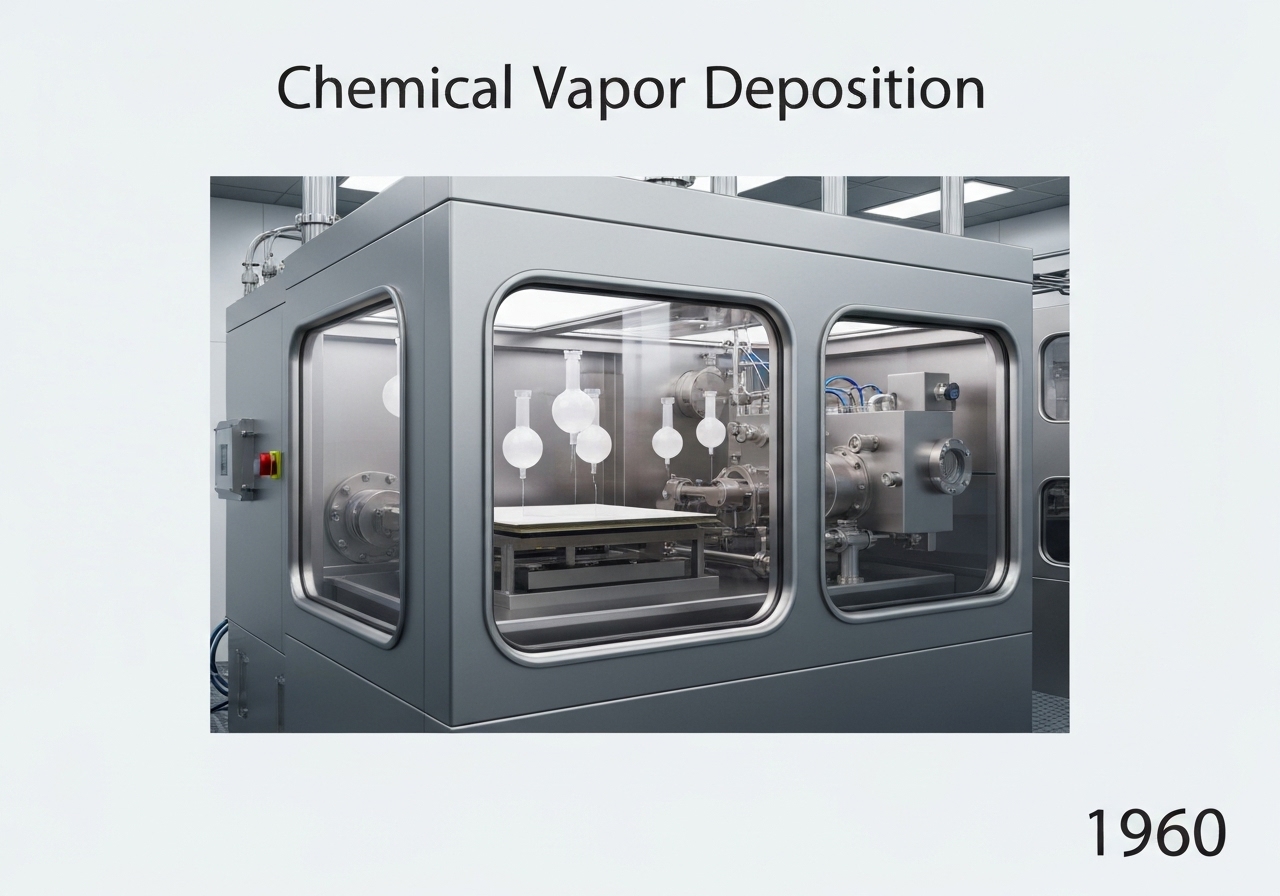 CVD chamber for semiconductor fabrication with substrate and chemical precursors.