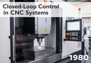 CNC machine with closed-loop control system and feedback devices in automation.