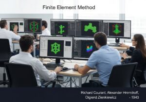 Finite Element Method applied in structural analysis within an engineering office.