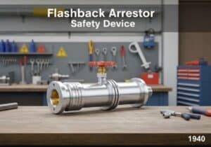 Flashback arrestor safety device used in mechanical engineering for gas safety.