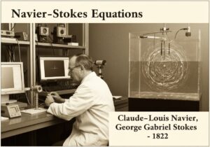 Fluid dynamics researcher analyzing flow patterns using Navier–Stokes equations.