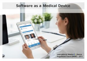 Healthcare professional using diagnostic software for skin cancer detection.
