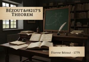 Study room of Étienne Bézout showcasing Bézout's Theorem and algebraic curves.