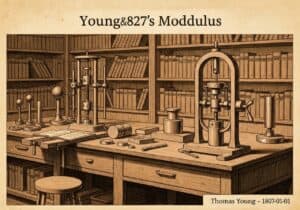 Tensile testing apparatus in a historical materials science laboratory.