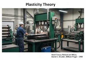 Atelier de formage des métaux démontrant les applications de la théorie de la plasticité en mécanique.