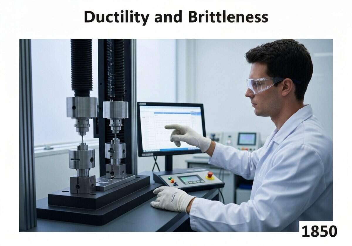Zugprüfung von Metallproben im werkstoffkundlichen Labor zur Bewertung der Duktilität und Sprödigkeit.