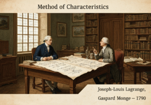 Historical analysis of Method of Characteristics by Lagrange and Monge in a scholarly setting.