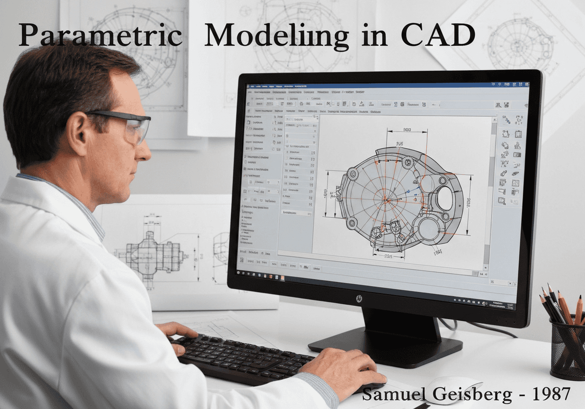 مهندس ميكانيكي يستخدم برنامج CAD للنمذجة البارامترية لمكونات المحرك.