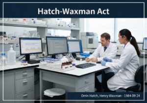 Pharmaceutical laboratory focused on generic drug development under the Hatch-Waxman Act.