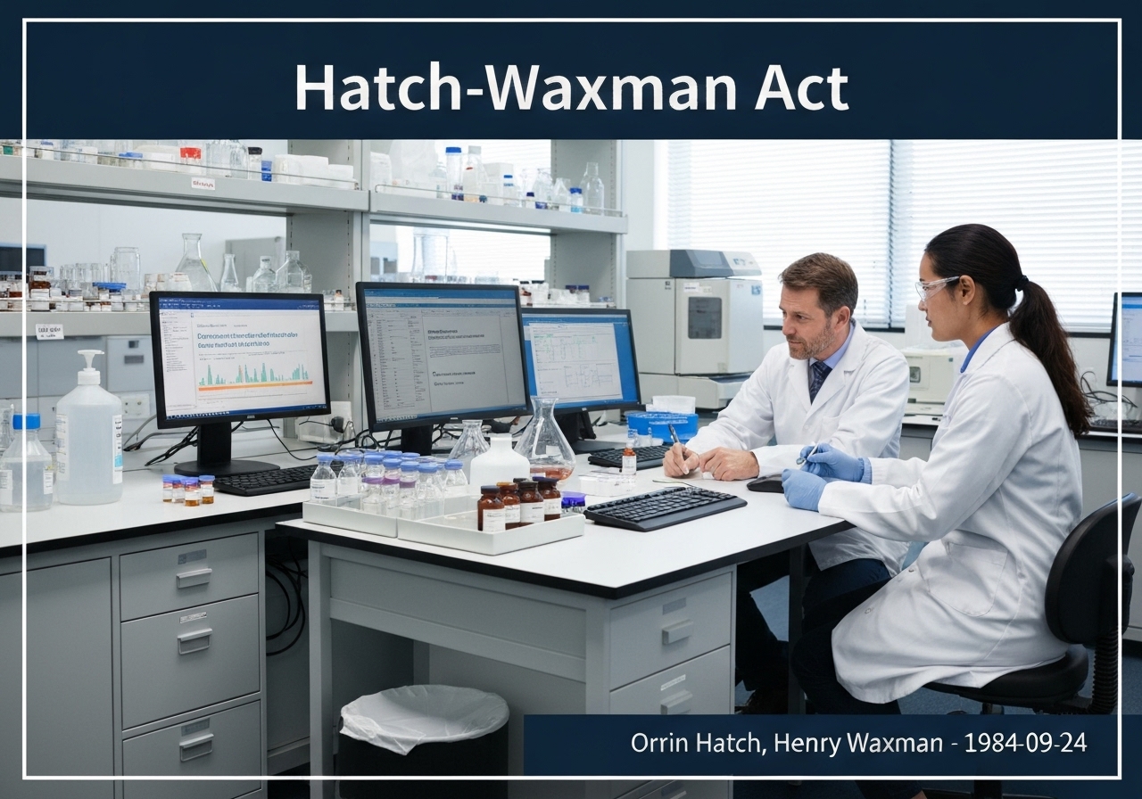 Pharmaceutical laboratory focused on generic drug development under the Hatch-Waxman Act.