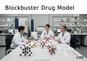 Pharmaceutical research laboratory focused on blockbuster drug development.