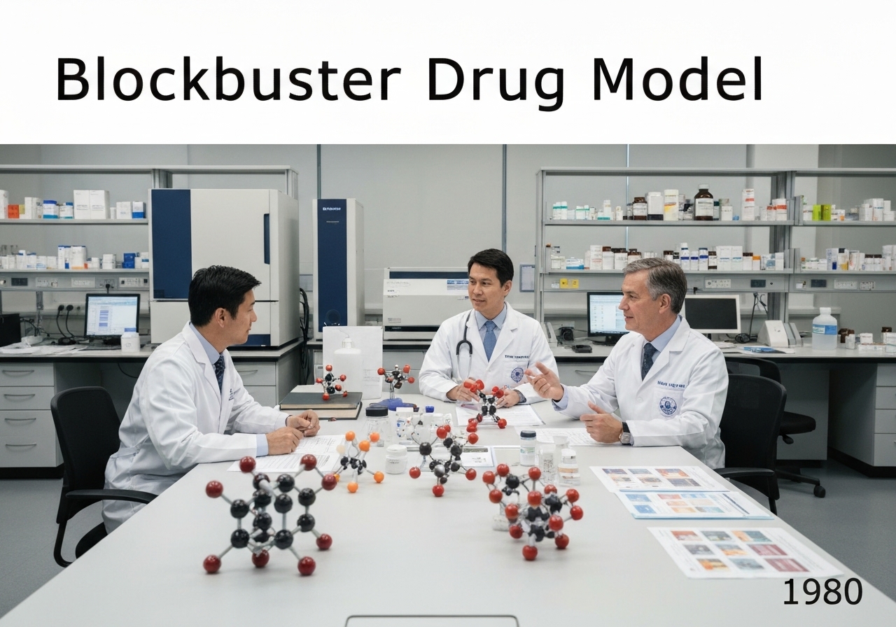 Pharmaceutical research laboratory focused on blockbuster drug development.