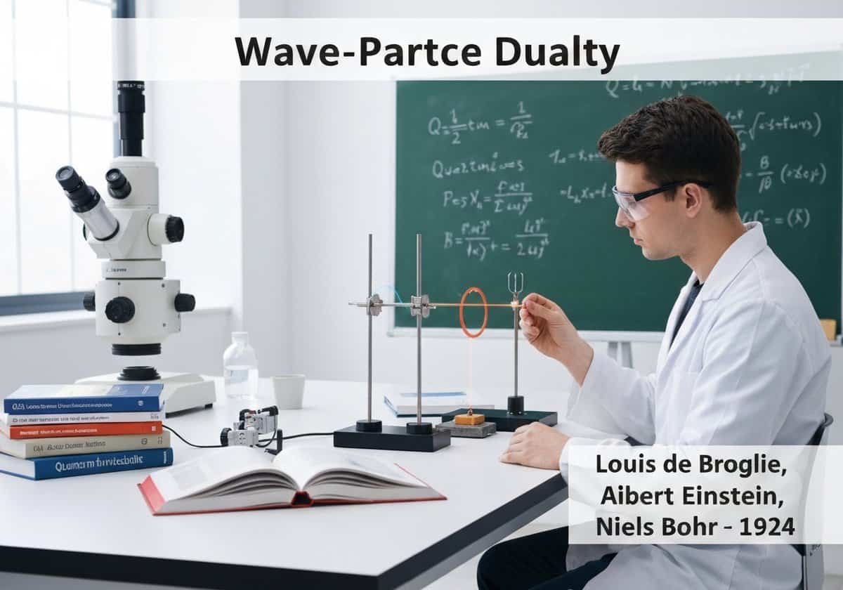 Expérience de laboratoire démontrant la dualité onde-particule en physique quantique.