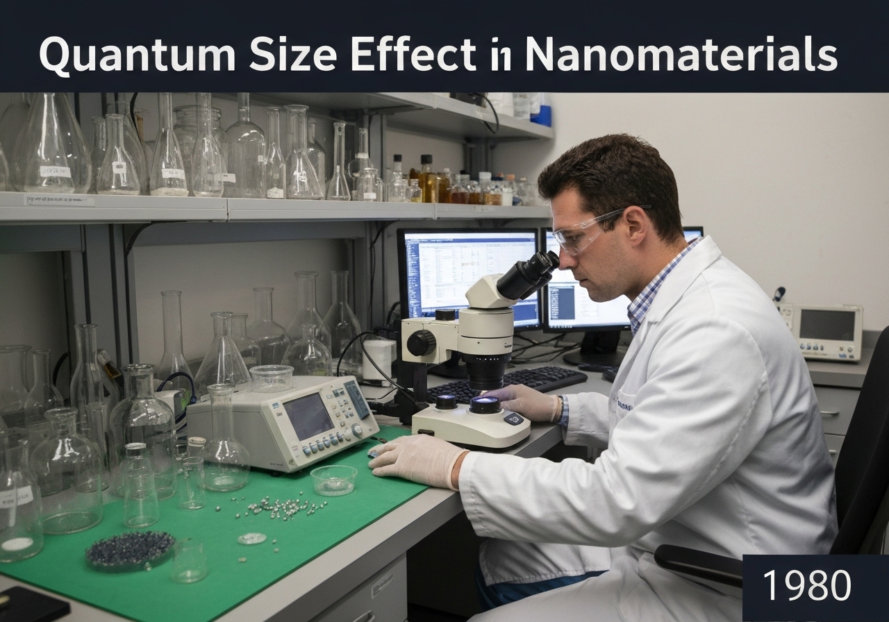 Laboratory analysis of quantum dots demonstrating quantum size effect in semiconductor physics.