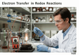 Electrochemical cell experiment demonstrating electron transfer in redox reactions.