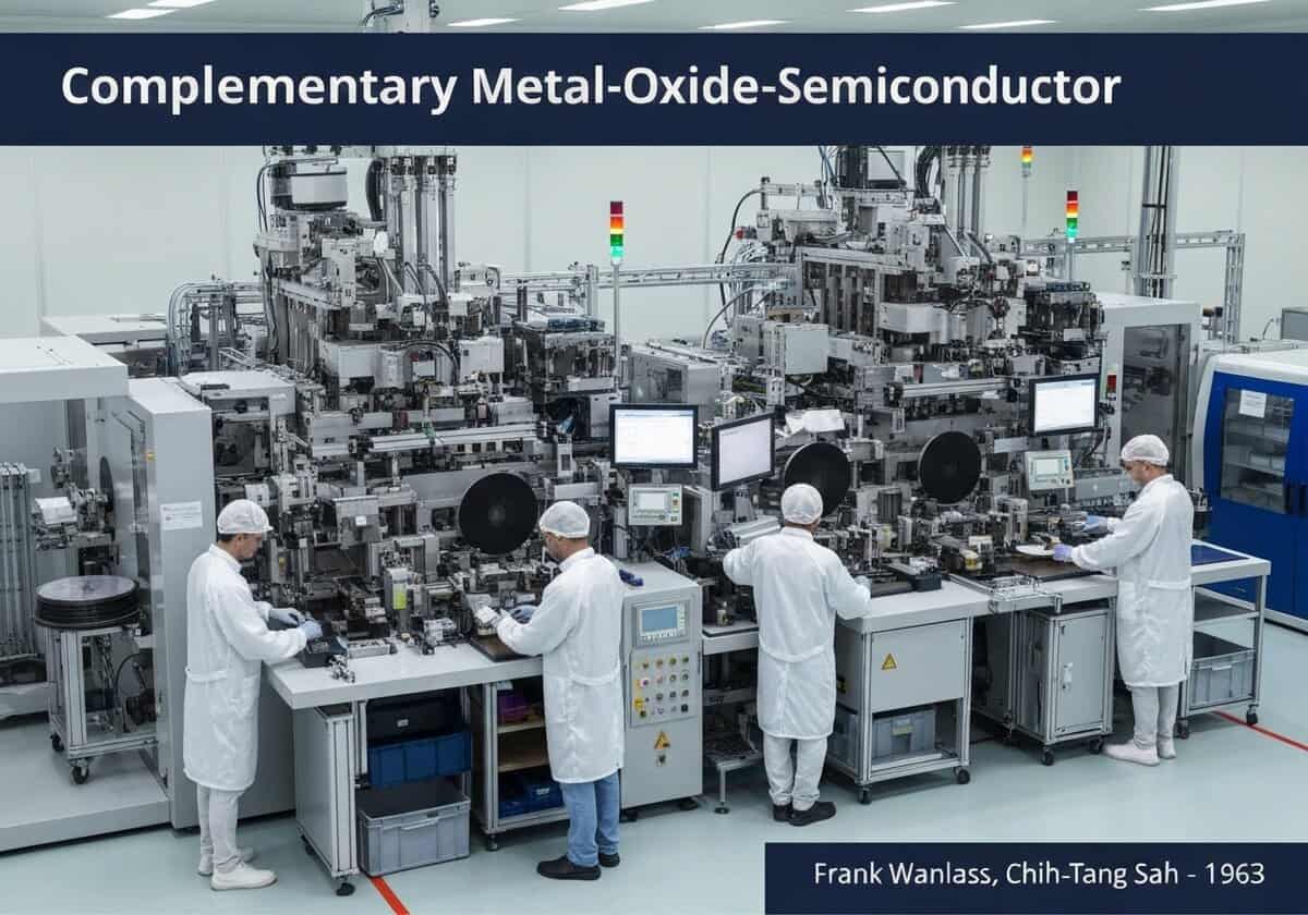 Installation moderne de fabrication de semi-conducteurs axée sur la technologie et les processus CMOS.