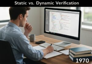 Software engineer performing static verification using code analysis tools in Computer Science.
