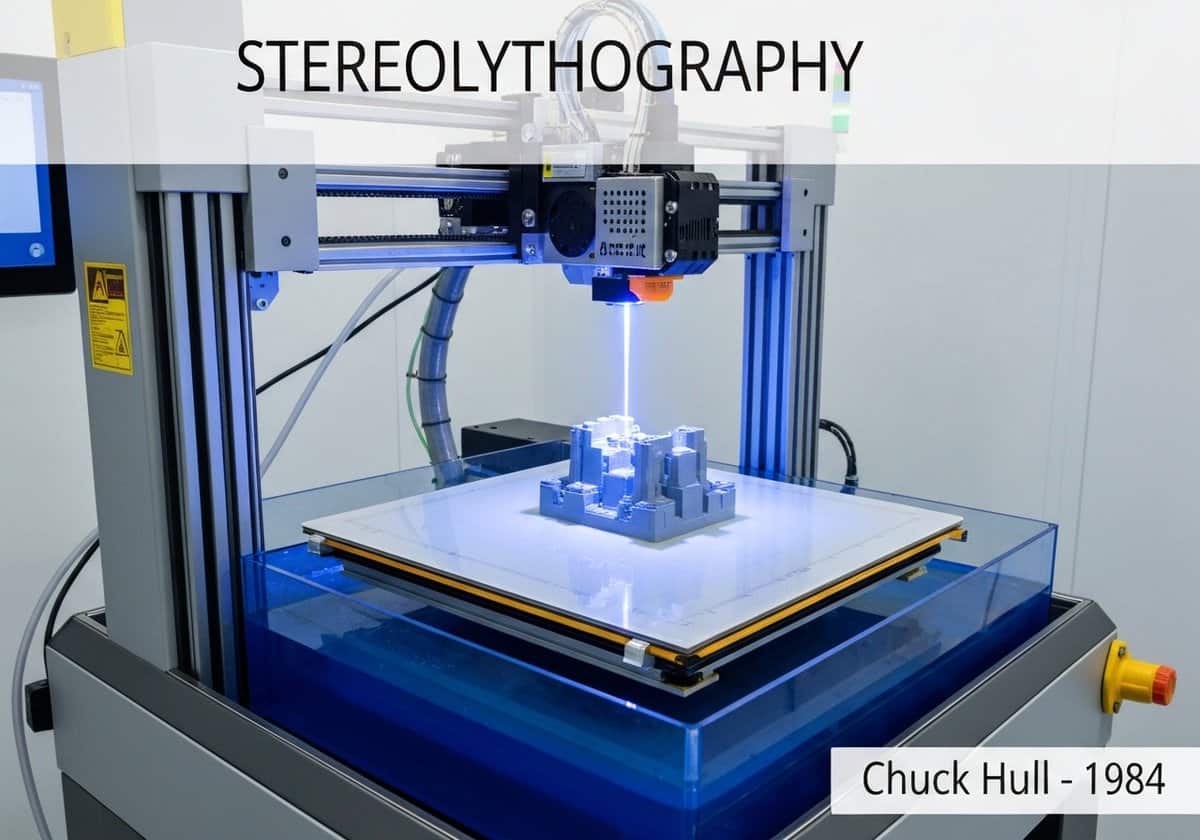 Imprimante 3D à stéréolithographie durcissant la résine photopolymère dans la technologie industrielle.