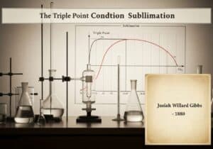 Laboratory apparatus demonstrating sublimation and phase transitions in thermodynamics.