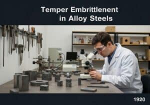 Metallurgical analysis of alloy steels focusing on temper embrittlement in a laboratory setting.