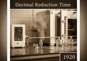 Thermal sterilization setup with microbial cultures and temperature monitoring in applied microbiology.
