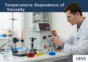 Laboratory setup for measuring viscosity of fluids at varying temperatures in thermodynamics.