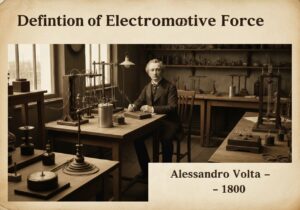 Alessandro Volta's laboratory demonstrating electromotive force with early electrical apparatus.
