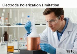 Electrode polarization in a Voltaic pile experiment demonstrating hydrogen gas formation.