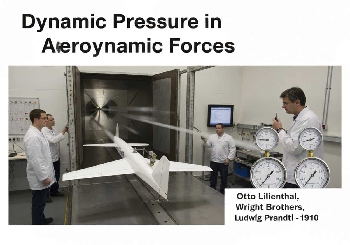Aerodynamic testing facility with wind tunnel and model aircraft wing for aeronautical engineering.