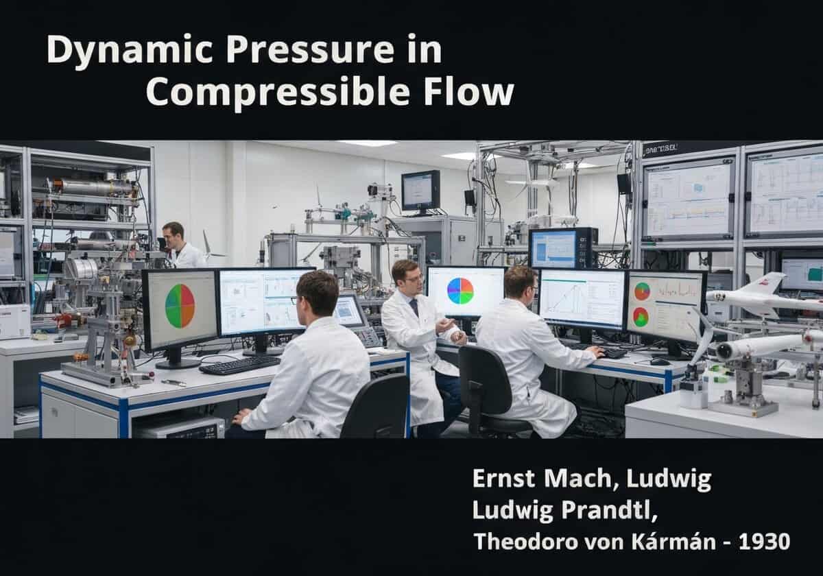 Aerospace engineers analyzing dynamic pressure data in a high-tech laboratory setting.