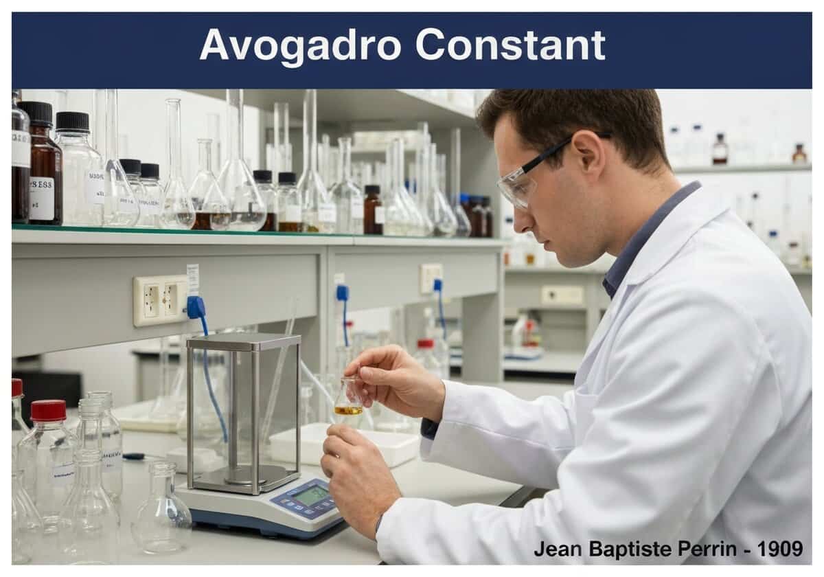 Chemist measuring substance mass in a laboratory for physical chemistry applications.